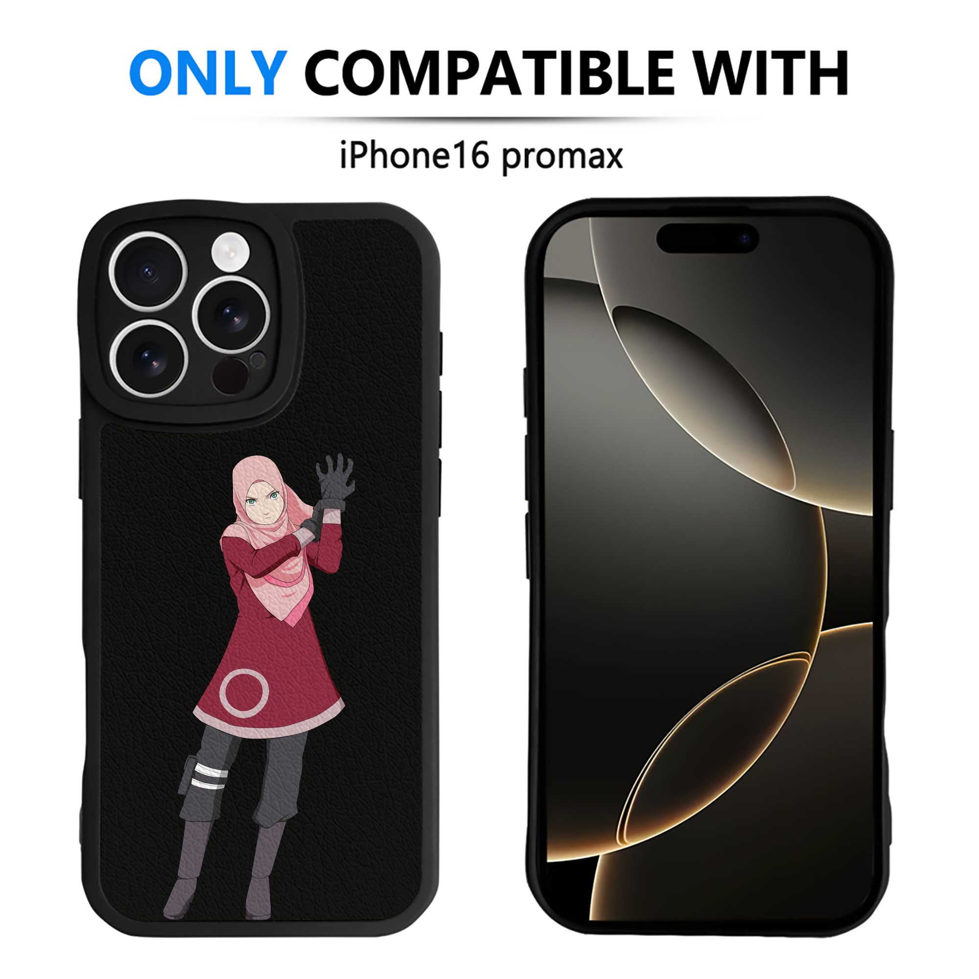 （画像用） NARUTO -ナルト- 春野サクラ Haruno Sakura 【iPhone 16シリーズ対応】シリコンスマホケース（レザー調） 材質：シリコン